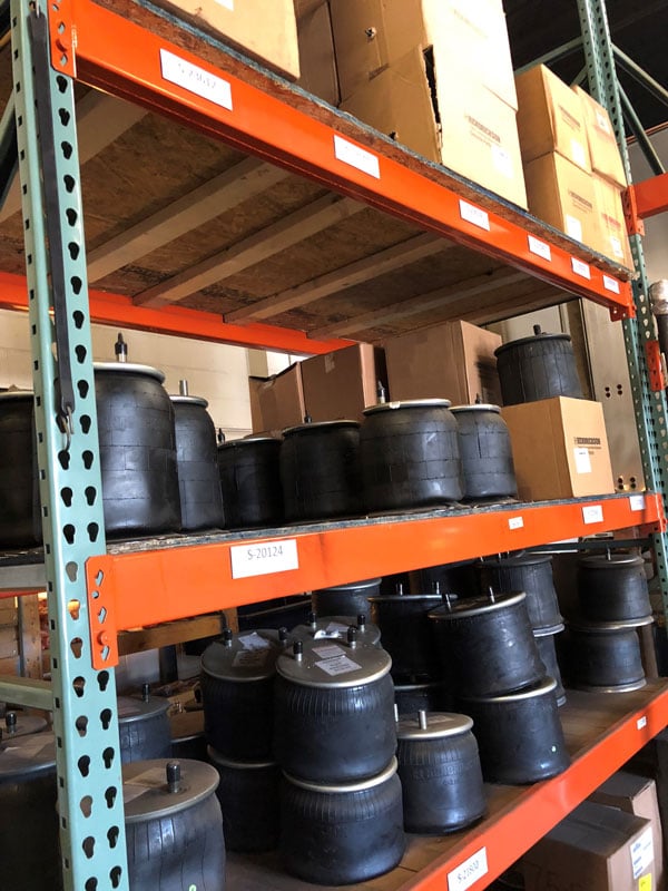 Parts department parts shelf