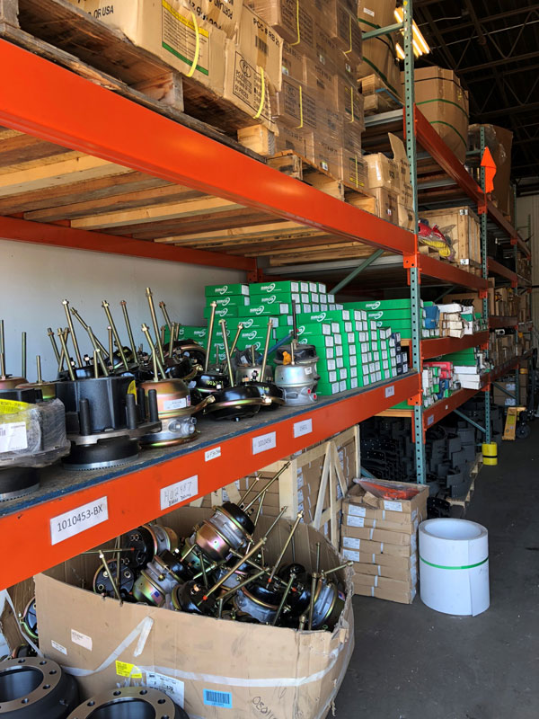Parts department parts shelf